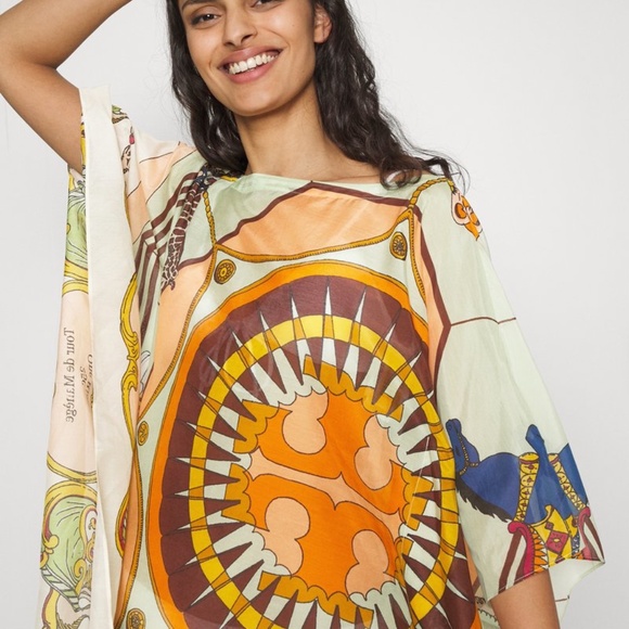 Tory burch Beach caftan carousel L nwt tunic swim coverup - Picture 1 of 11